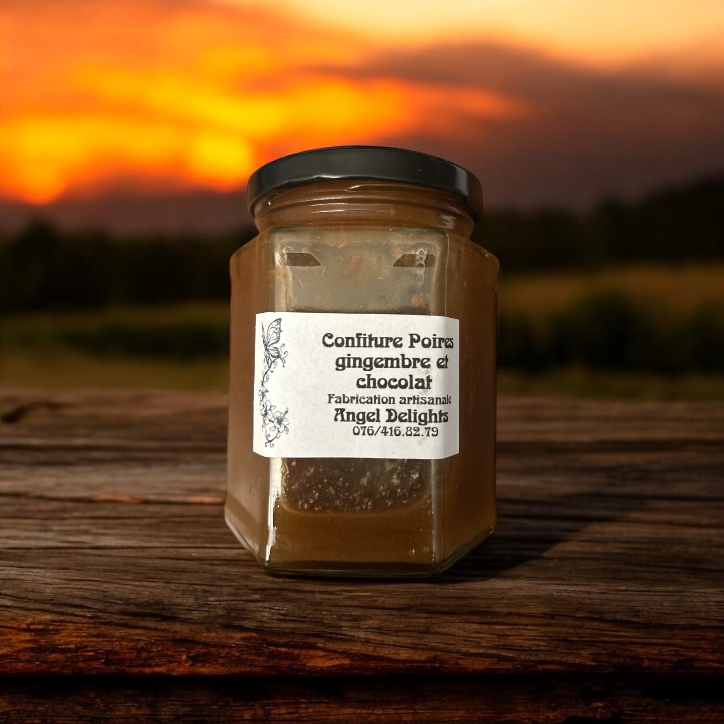 Confiture "poires gingembre et chocolat" 110 ml