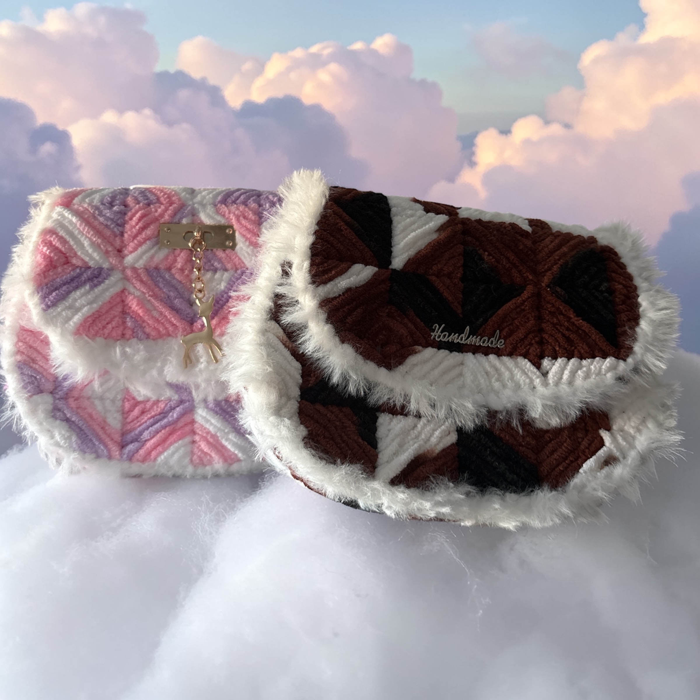 Sac à main en laine velours